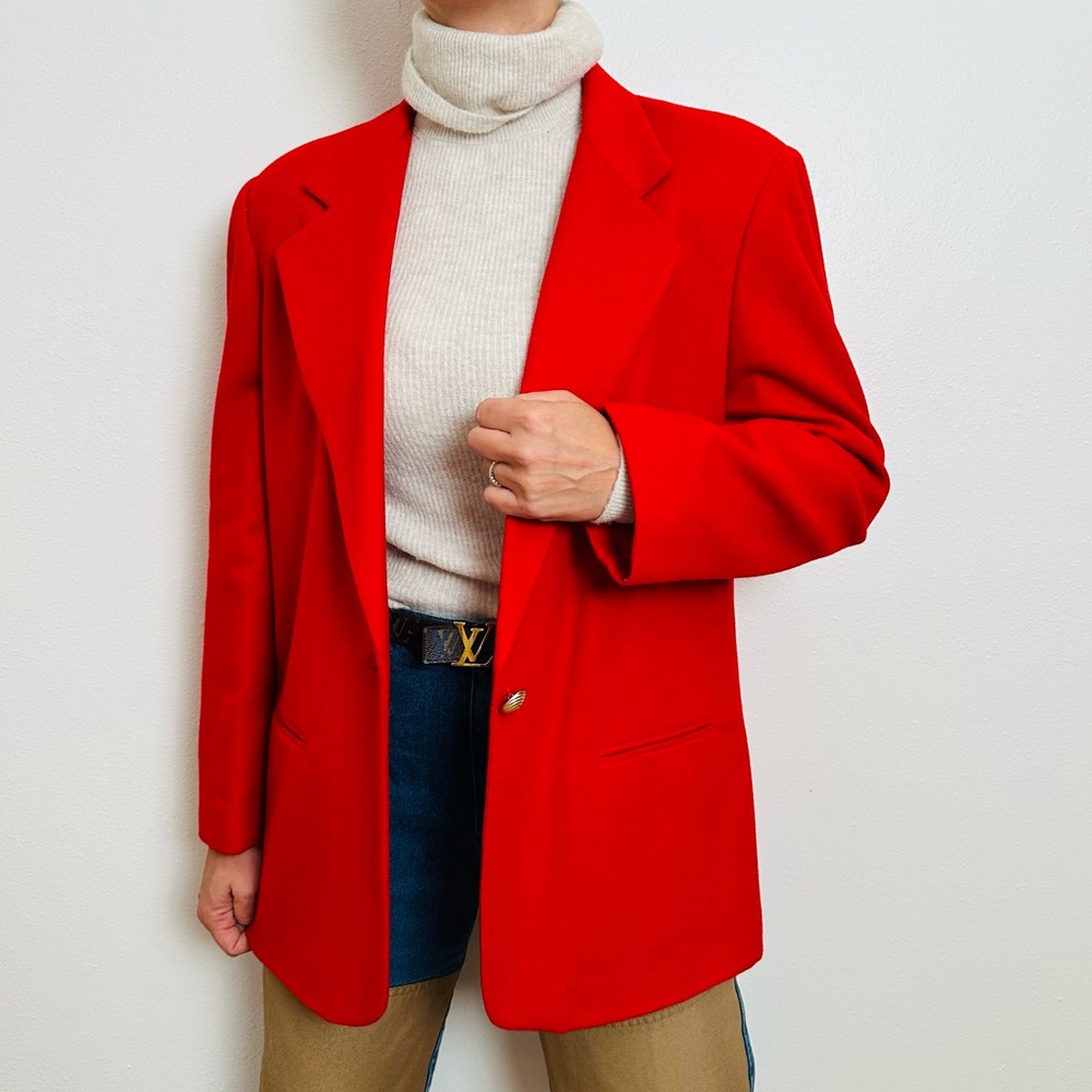 Vintage Savannah 100% Wool Blazer Jacket Red